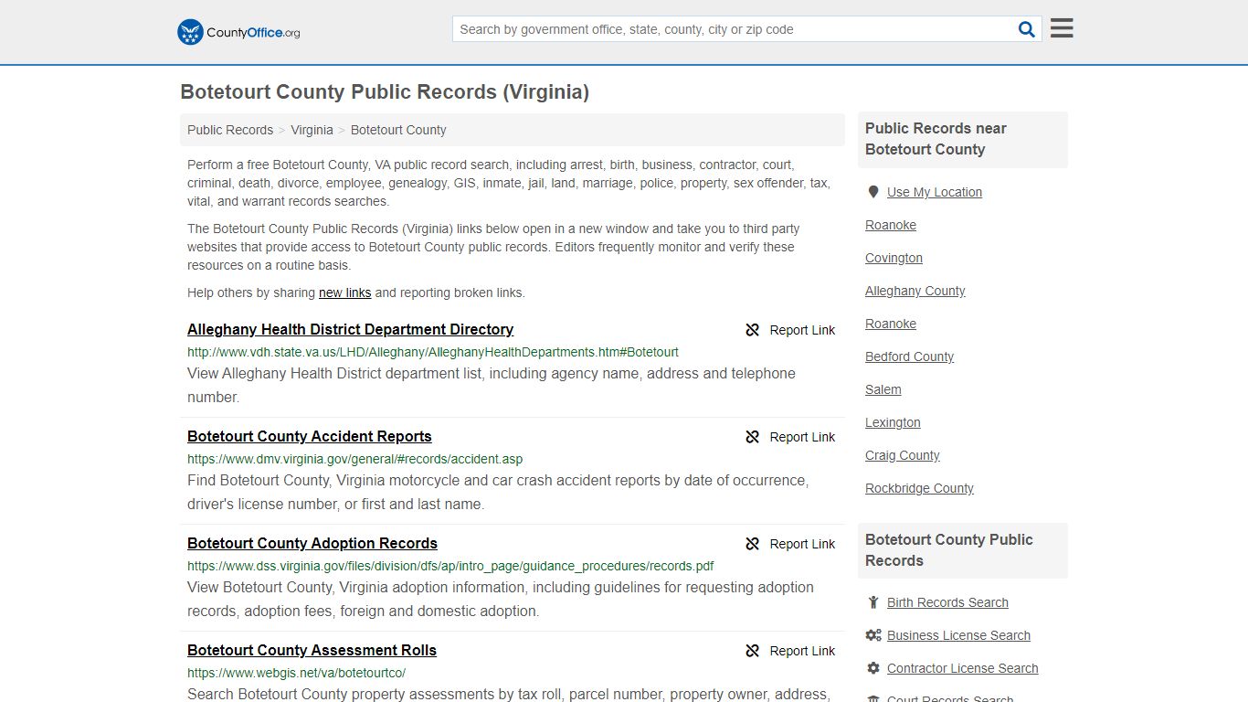 Public Records - Botetourt County, VA (Business, Criminal ...